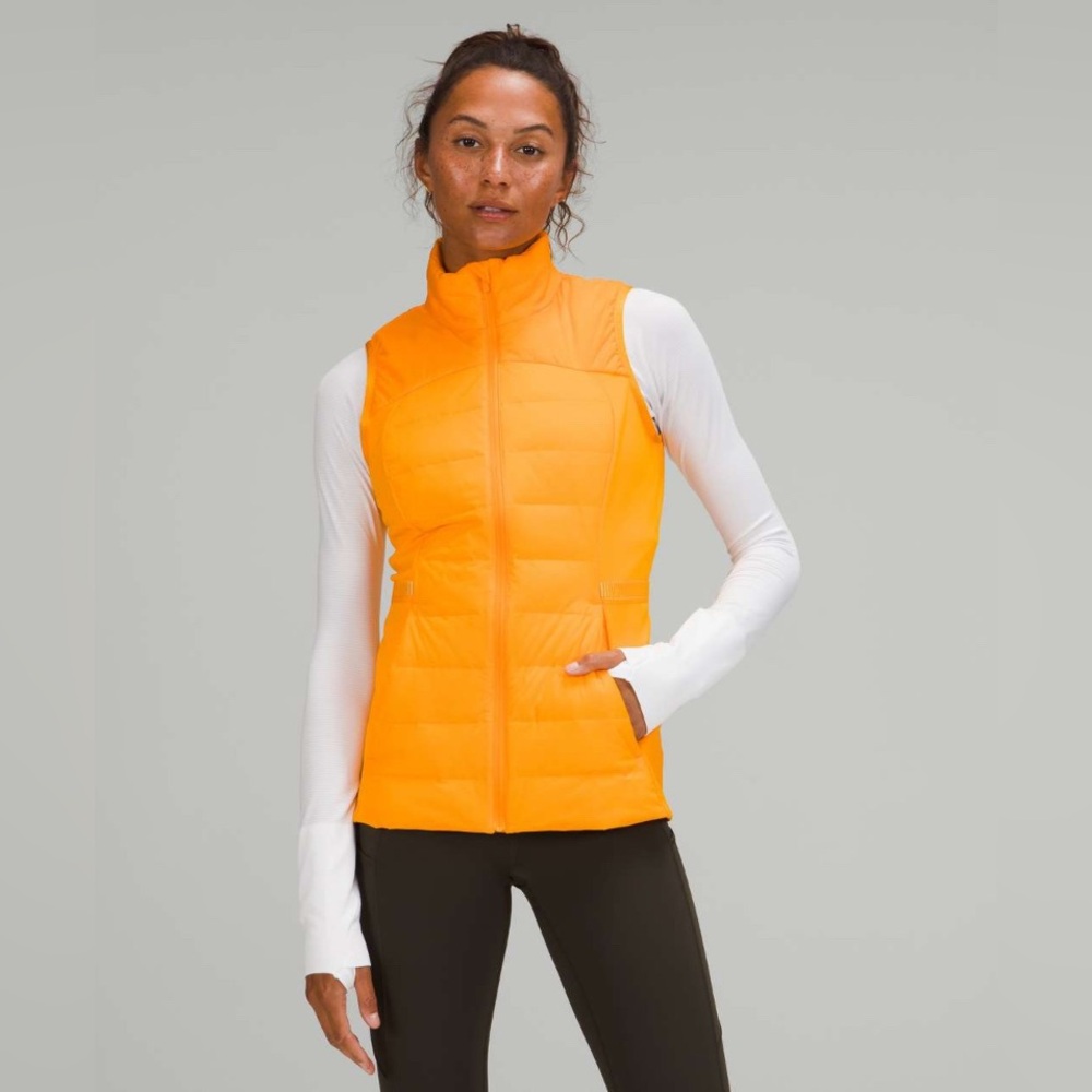 Lululemon Down For It Vest Clementine Orange Puffer Goose Down Women’s 4